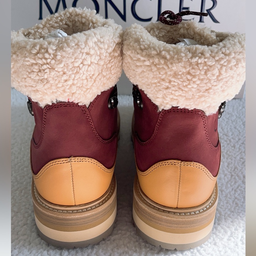 Moncler Peka Trek shearling-trimmed Suede & Leather Hiking Boots - Picture 4 of 16
